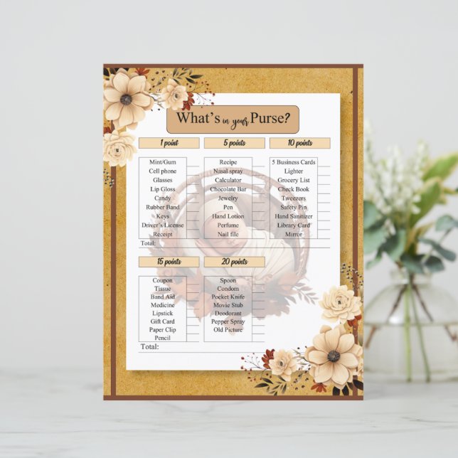 Rustiek Boho Bloemen Baby shower In uw portemonnee (Staand voorkant)