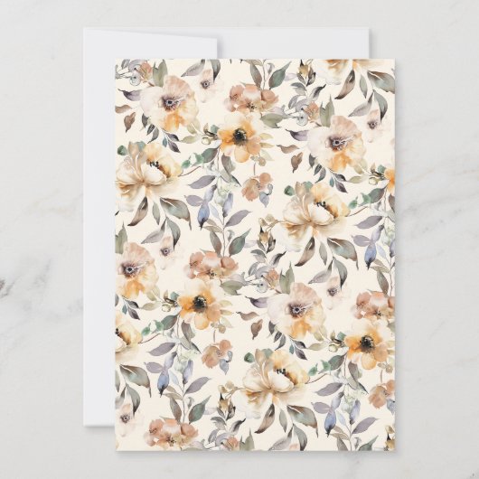 Rustiek Boho Bloemen Paard Cowgirl Baby shower Kaart (Achterkant)