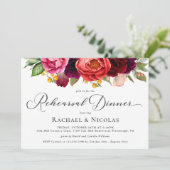 Rustiek Boho Bloemenbruiloft repetitie diner Kaart (Staand voorkant)