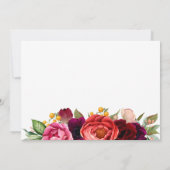 Rustiek Boho Bloemenbruiloft repetitie diner Kaart (Achterkant)