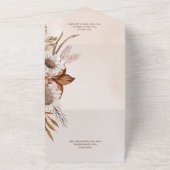 Rustiek Boho Blush Neutrals Bloemen Tan Diner All In One Uitnodiging (Buitenkant)