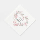 Rustiek Boho Blush Roze Bloemen Botanisch Hart Servet (Hoek)