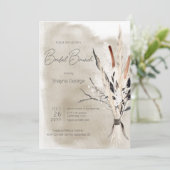 Rustiek Boho boeket Moderne bruids brunch Kaart (Staand voorkant)