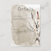 Rustiek Boho boeket Moderne bruiloft Details Informatiekaartje (Voorkant)