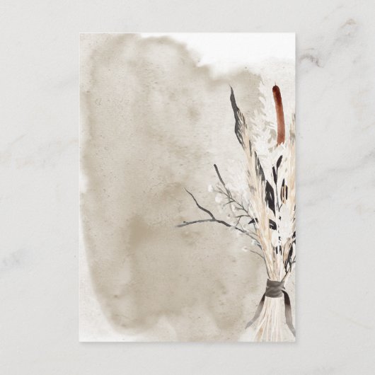 Rustiek Boho boeket Moderne bruiloft Details Informatiekaartje (Achterkant)