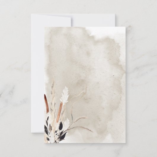 Rustiek Boho boeket Moderne bruiloft QR Code RSVP Kaartje (Achterkant)