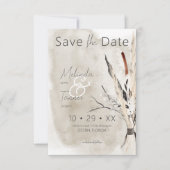 Rustiek Boho Boeket Moderne bruiloft Save The Date (Voorkant)