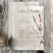 Rustiek Boho Boeket Moderne bruiloft Save The Date