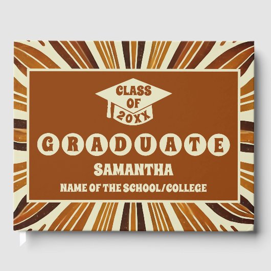 Rustiek Boho Chic Afstuderen gastenboek (Voorkant)