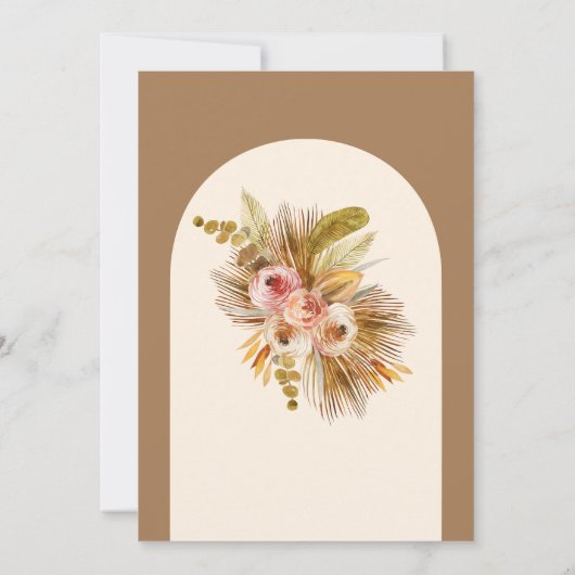 Rustiek Boho Floral Cheetah Meisje Baby shower Kaart (Achterkant)