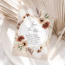 Rustiek Boho Floral Lijst Save The Date