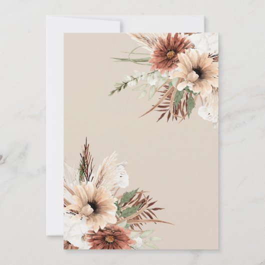 Rustiek Boho Floral Lijst Save The Date Kaart (Achterkant)