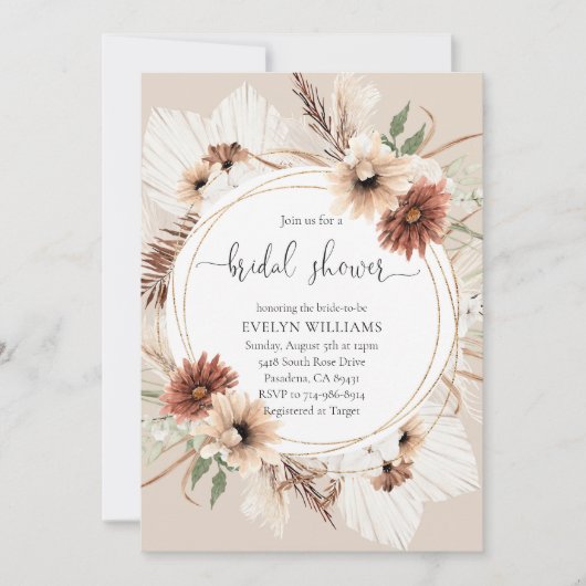 Rustiek Boho Floral Lijst Vrijgezellenfeest Kaart (Voorkant)