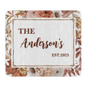 Rustiek Boho Floral Monogram Aangepast Snijplank (Voorkant)