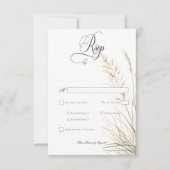 Rustiek Boho gedroogd Tan Grass bruiloft diner RSVP Kaartje (Voorkant)