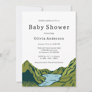 Rustiek Boho Landscape Baby shower Kaart