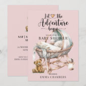 Rustiek Boho Meisje Baby shower Nursery Wieg Kaart (Voorkant / Achterkant)