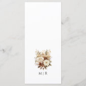 Rustiek Boho Neutraal Bloemen Trouwmenu Menu (Achterkant)