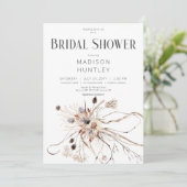 Rustiek Boho Neutral Dried Flowers Vrijgezellenfee Kaart (Staand voorkant)