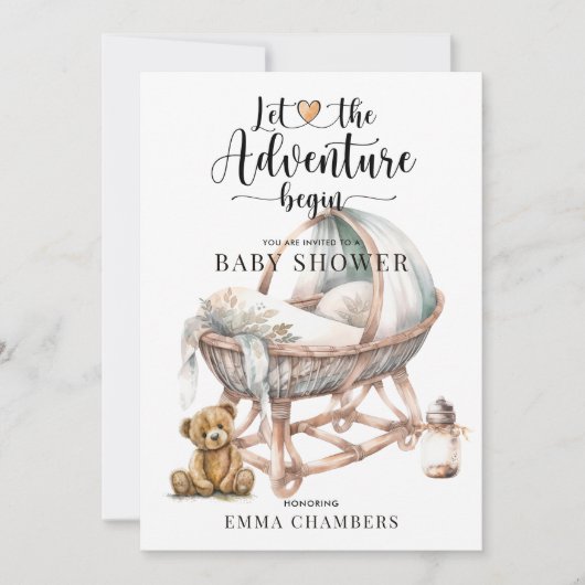 Rustiek Boho Nursery Baby shower Genderneutraal Kaart (Voorkant)