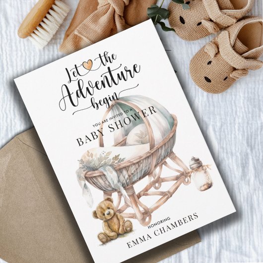 Rustiek Boho Nursery Baby shower Genderneutraal Kaart