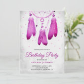 Rustiek Boho Paarse Droomvanger Verjaardagsfeest Kaart (Staand voorkant)