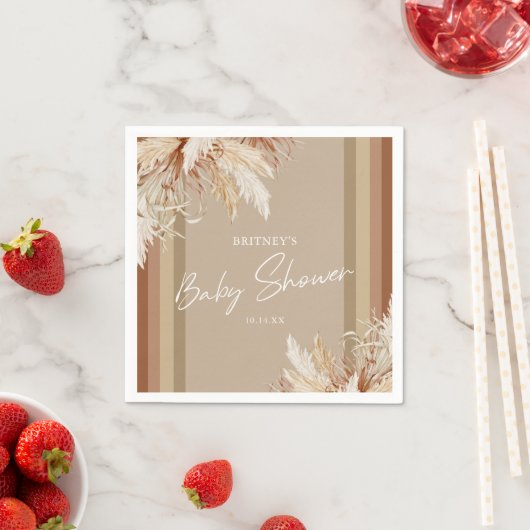 Rustiek Boho Pampas Grass Baby shower Servet (Insitu)
