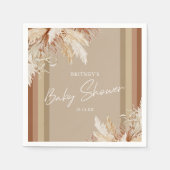 Rustiek Boho Pampas Grass Baby shower Servet (Voorkant)