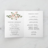 Rustiek Boho Roze Bloemen Bruiloft Boekje Programm Programma (Binnen)