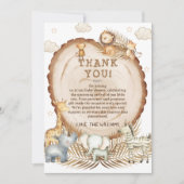 Rustiek Boho Safari Dieren Baby shower Bedankkaart (Voorkant)