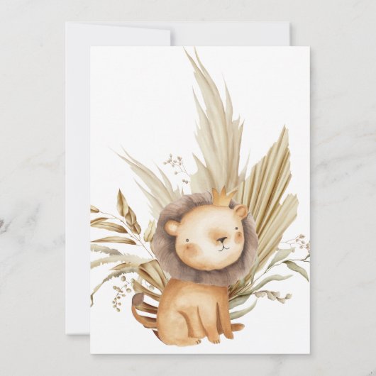 Rustiek Boho Safari Dieren Baby shower Bedankkaart (Achterkant)