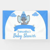 Rustiek Boho Schattige Olifant Boy Baby shower Spandoek (Horizontaal)