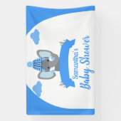Rustiek Boho Schattige Olifant Boy Baby shower Spandoek (Verticaal)