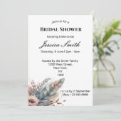 Rustiek Boho Silver & Roze Bloemen Vrijgezellenfee Kaart (Staand voorkant)