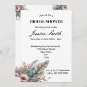 Rustiek Boho Silver & Roze Bloemen Vrijgezellenfee Kaart (Voorkant / Achterkant)