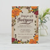 Rustiek Boho Sinaasappel Herfst Bloemen Thanksgivi Kaart (Staand voorkant)