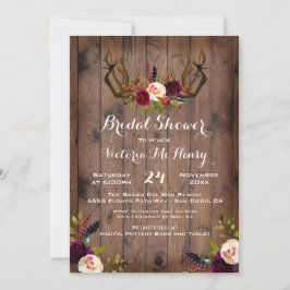 Rustiek Boho Vrijgezellenfeest met hertengewei Kaart