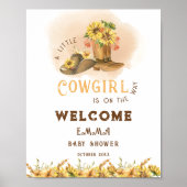 Rustiek Boho Wild West Meisje Baby shower Welkom Poster (Voorkant)
