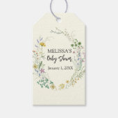 Rustiek boho wildflower baby shower cadeaulabel (Voorkant)