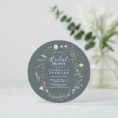 Rustiek Boho Wildflower Thema Navy Vrijgezellenfee Kaart (Staand voorkant)