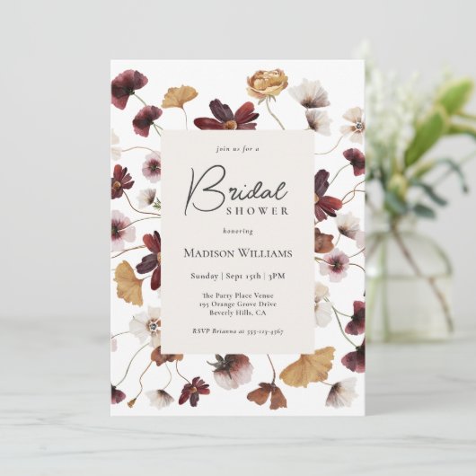 Rustiek Boho Wildflower Vrijgezellenfeest Kaart (Staand voorkant)