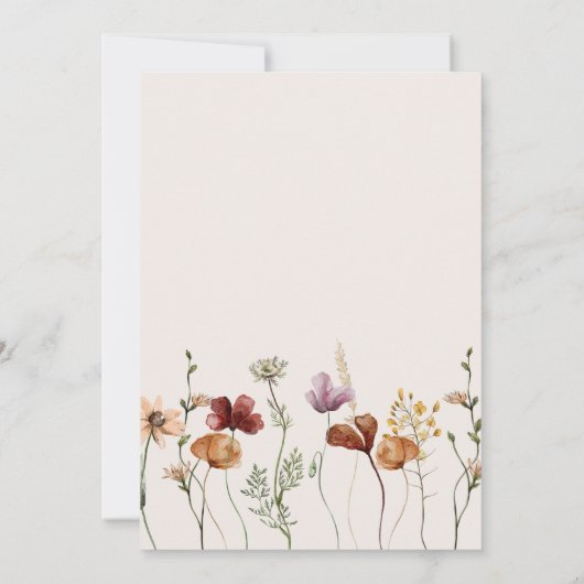 Rustiek Boho Wildflower Vrijgezellenfeest Kaart (Achterkant)