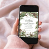 Rustiek Boho Winter groen Pinecone Vrijgezellenfee Kaart