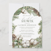 Rustiek Boho Winter groen Pinecone Vrijgezellenfee Kaart (Voorkant)