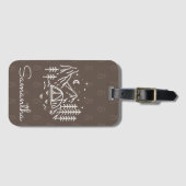 Rustiek Bold Bruin Avontuur Camping Trip Monogram Bagagelabel (Voorkant (horizontaal))