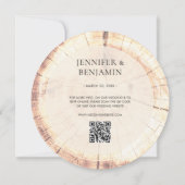 Rustiek boomhout Sla de datum bruiloft uitnodiging (Achterkant)