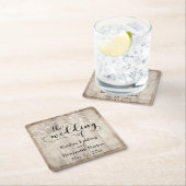 Rustiek Bord Brown Wood & Lights, "De bruiloft van Kartonnen Onderzetters (Insitu)