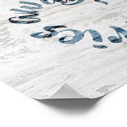 Rustiek bord 'Was je zorgen weg' Poster (Hoek)