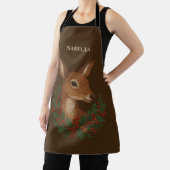 Rustiek borduurwerk Herten & Vakantie Groenen kers Schort (Insitu)