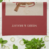 Rustiek borduurwerk Kerstcacao met kaneel Theedoek (Gevouwen)